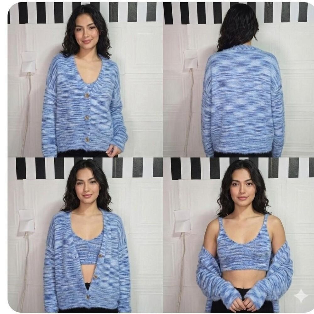 Free People blue tie-dye cardigan Size S #boho #festival NWOT